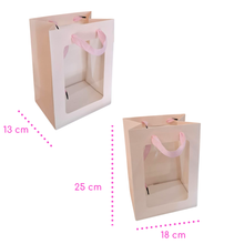 Cargar imagen en el visor de la galería, Bolsa Rosa con Ventana de Acetato 18 x 25 x 13