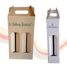 Cargar imagen en el visor de la galería, Caja porta botellas con Diseño Navideño