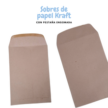 Cargar imagen en el visor de la galería, Sobres Kraft con pestaña engomada