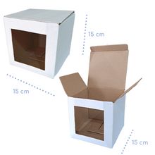 Cargar imagen en el visor de la galería, Caja Cubo Autoarmable con Ventana en Microcorrugado