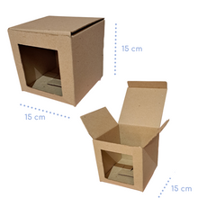 Cargar imagen en el visor de la galería, Caja Cubo Autoarmable con Ventana en Microcorrugado