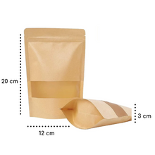Cargar imagen en el visor de la galería, Bolsas Stand Up Pouch Kraft Con Ventana Resellable