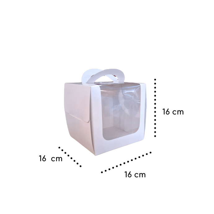 Caja para Mini Cake / Pastel 16  cm  con Ventana Frontal