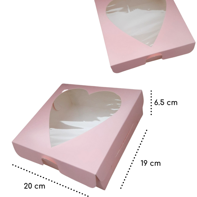 Caja Galleta Ventana Corazón 20 x 19 x 6.5 cm Rosa