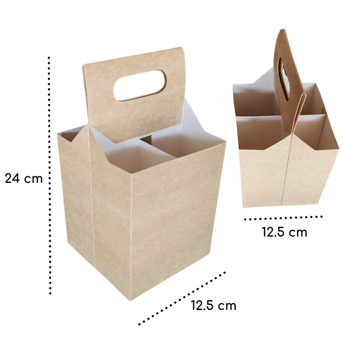 Caja para 4 pack Kraft 12.5 x 12.5 x 24 cm
