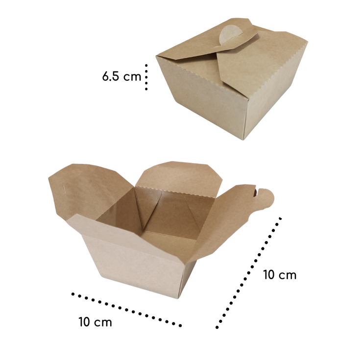 Caja para alimentos Kraft 10 x 10 x 6.5 cm