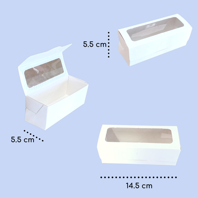 Caja Mini Macarrones Blanca