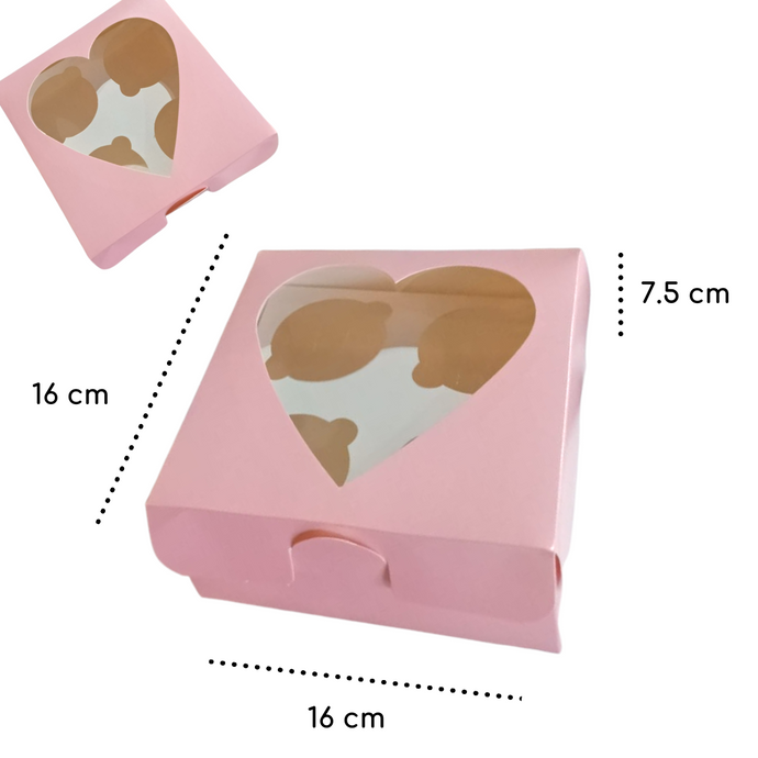 Caja Rosa para 4 Cupcakes con inserto