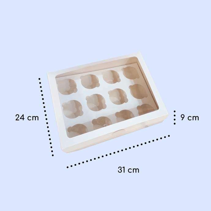 Caja Blanca  para 12 Cupcakes con inserto