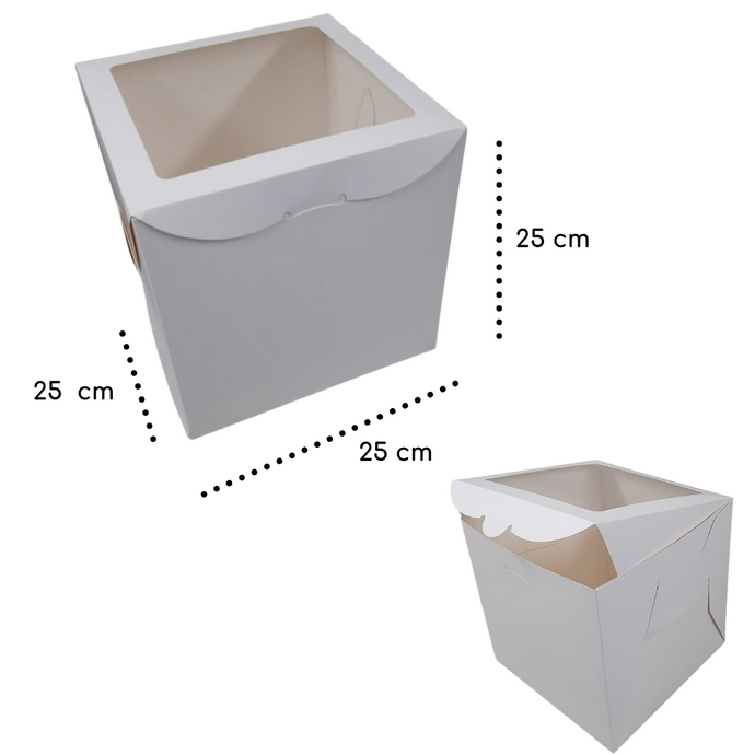 Caja pasteles blanca 25x25x8 (50 ud) - Payco Tienda Online